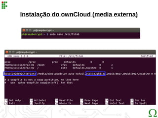 Instalação do ownCloud (media externa)
 