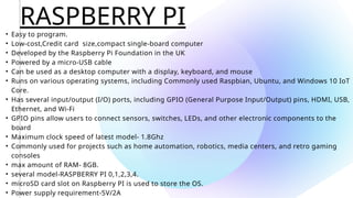 Comprehensive Guide to Raspberry Pi and GPIO Pin Usage for Beginners | PPTX