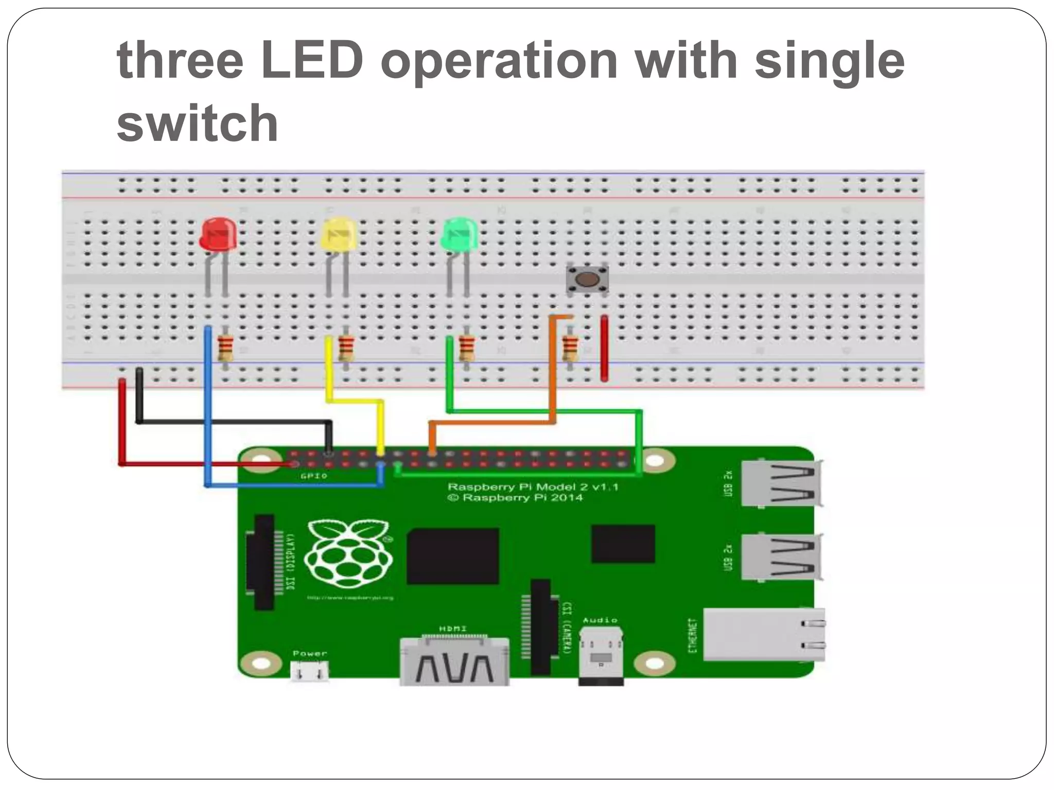 three LED operation with single switch 