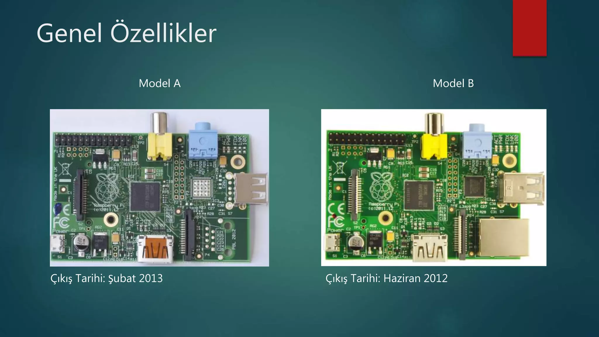 Genel Özellikler
Model A Model B
Çıkış Tarihi: Şubat 2013 Çıkış Tarihi: Haziran 2012
 