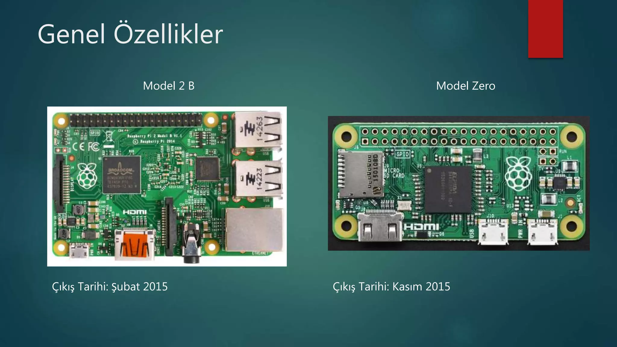 Genel Özellikler
Model 2 B
Çıkış Tarihi: Şubat 2015
Model Zero
Çıkış Tarihi: Kasım 2015
 