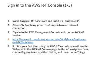 Raspberry pi and AWS | PPTX
