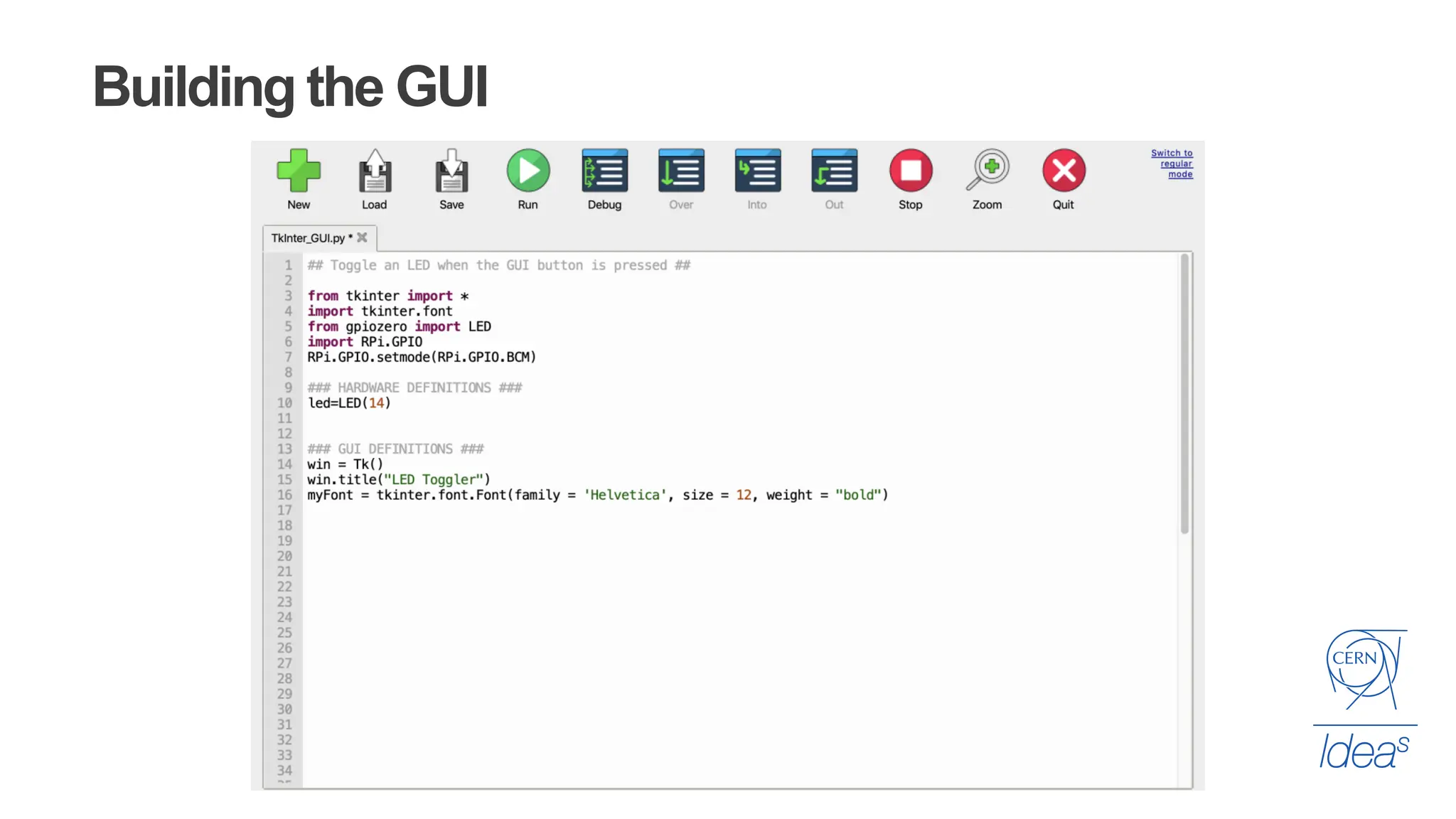 Building the GUI
 