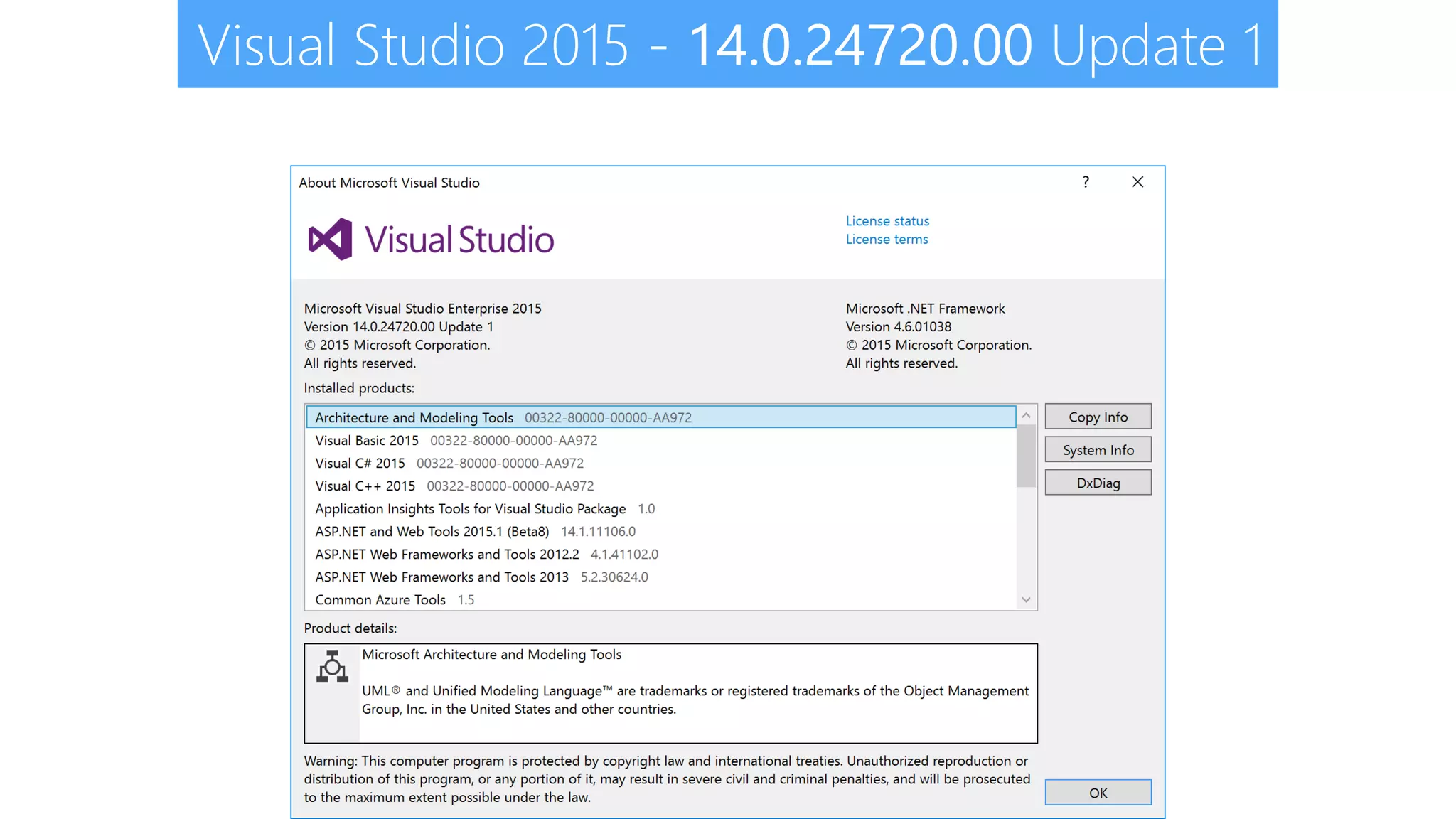 Visual Studio 2015 - 14.0.24720.00 Update 1 