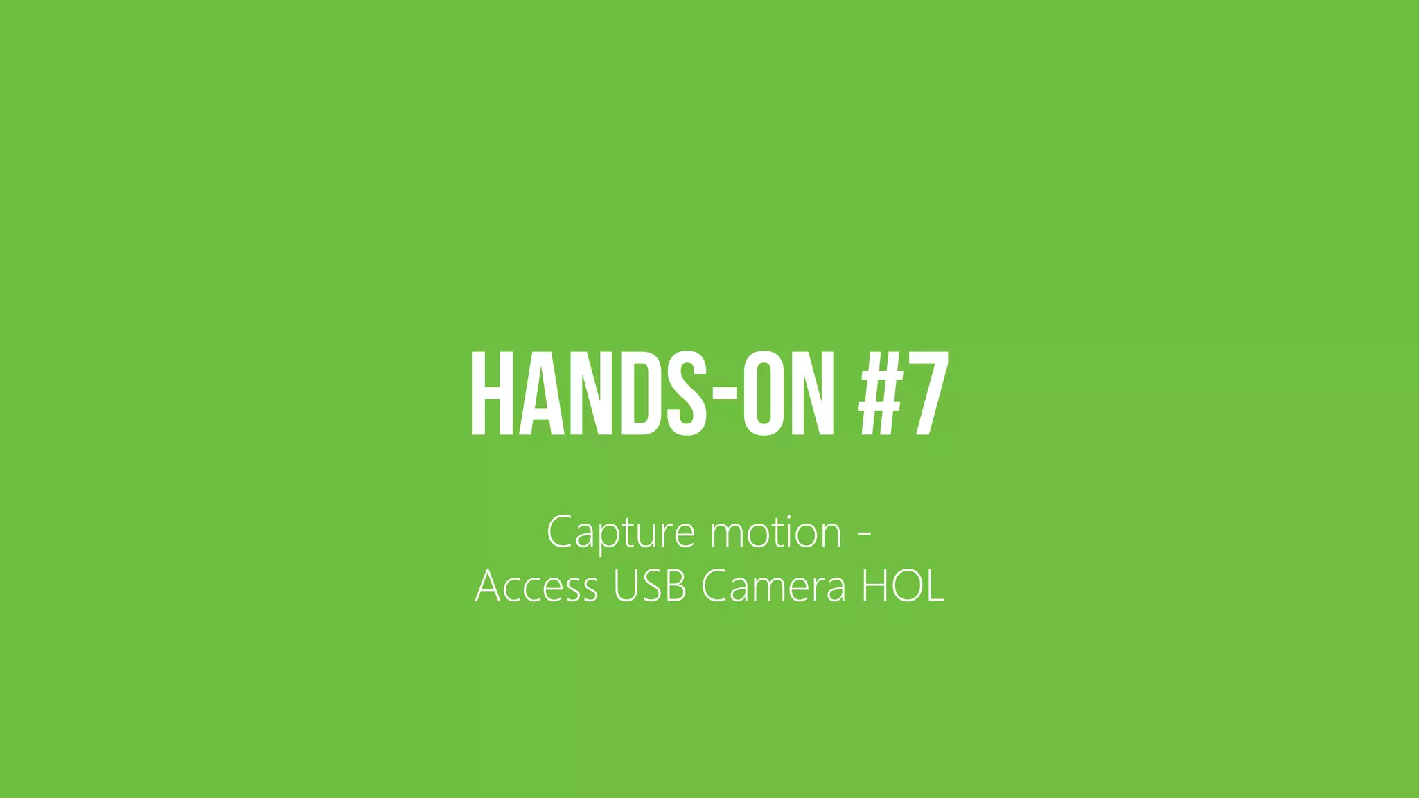 Capture motion - Access USB Camera HOL 
