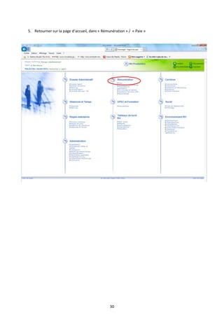 30
5. Retourner sur la page d’accueil, dans « Rémunération » / « Paie »
 
