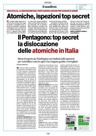 art
DIFESA
21-LUG-2017
foglio 1 / 2
pagina 8
100
 