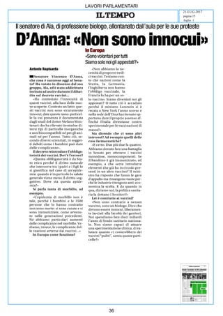 art
LAVORI PARLAMENTARI
21-LUG-2017
foglio 1
pagina 15
36
 