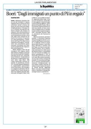 art
LAVORI PARLAMENTARI
21-LUG-2017
foglio 1
pagina 30
37
 