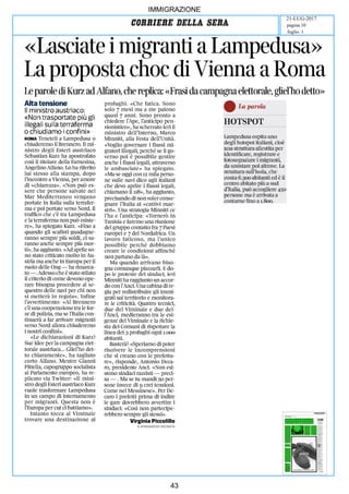 art
IMMIGRAZIONE
21-LUG-2017
foglio 1
pagina 10
43
 