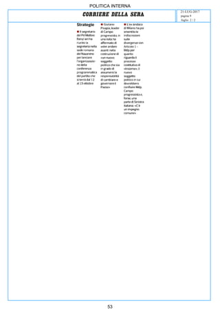 POLITICA INTERNA
21-LUG-2017
foglio 2 / 2
pagina 9
53
 