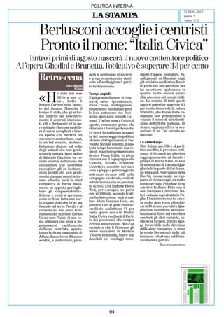 art
POLITICA INTERNA
21-LUG-2017
foglio 1 / 2
pagina 7
64
 