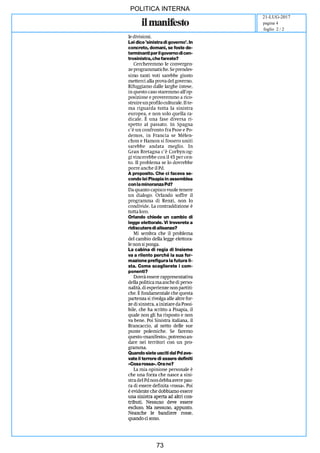 POLITICA INTERNA
21-LUG-2017
foglio 2 / 2
pagina 4
73
 