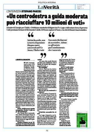 art
POLITICA INTERNA
21-LUG-2017
foglio 1 / 3
pagina 6
75
 