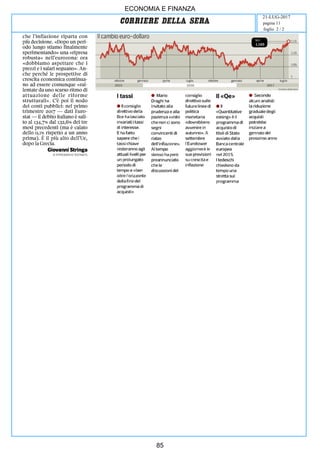 ECONOMIA E FINANZA
21-LUG-2017
foglio 2 / 2
pagina 11
85
 