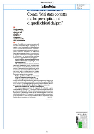 art
PRIMO PIANO
21-LUG-2017
foglio 1
pagina 3
5
 