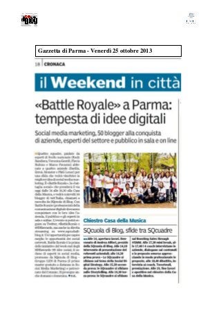 Gazzetta di Parma - Venerdì 25 ottobre 2013

 