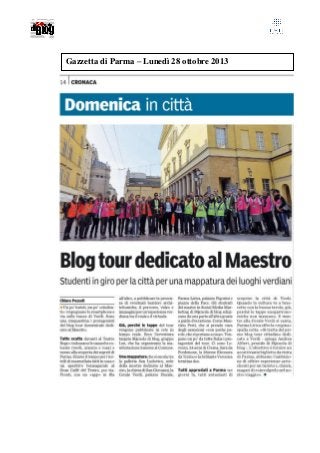 Gazzetta di Parma – Lunedì 28 ottobre 2013

 