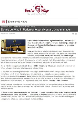 I corsi da wine manager presentati a Montecitorio: rassegna stampa 