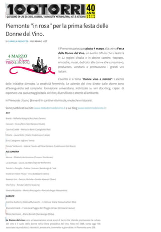La Festa delle Donne del Vino  2017