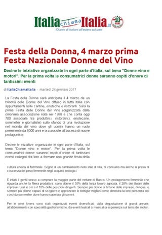 Rassegna stampa Identikit Donne del vino 2017