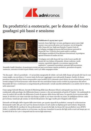 Rassegna stampa Identikit Donne del vino 2017