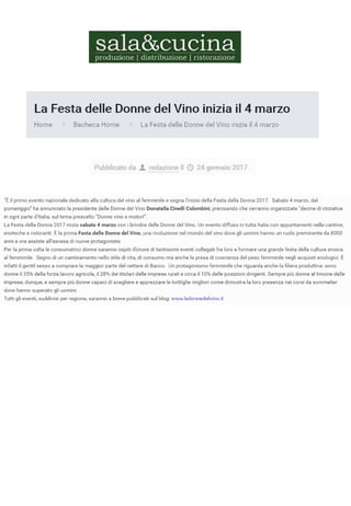 Rassegna stampa Identikit Donne del vino 2017