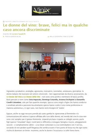 Rassegna stampa Identikit Donne del vino 2017