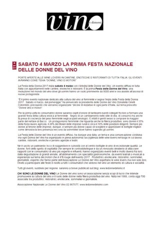 Rassegna stampa Identikit Donne del vino 2017