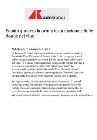 Rassegna stampa Identikit Donne del vino 2017