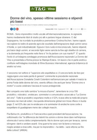Rassegna stampa Identikit Donne del vino 2017