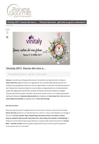 Le Donne del Vino a Vinitaly 2017: rassegna stampa