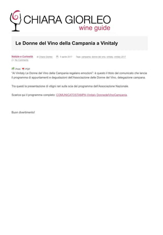 Le Donne del Vino a Vinitaly 2017: rassegna stampa
