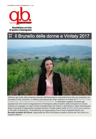 Le Donne del Vino a Vinitaly 2017: rassegna stampa