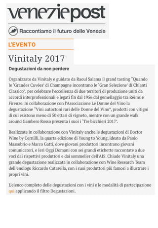 Le Donne del Vino a Vinitaly 2017: rassegna stampa