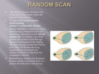 Raster and random scan display types of input devices | PPT