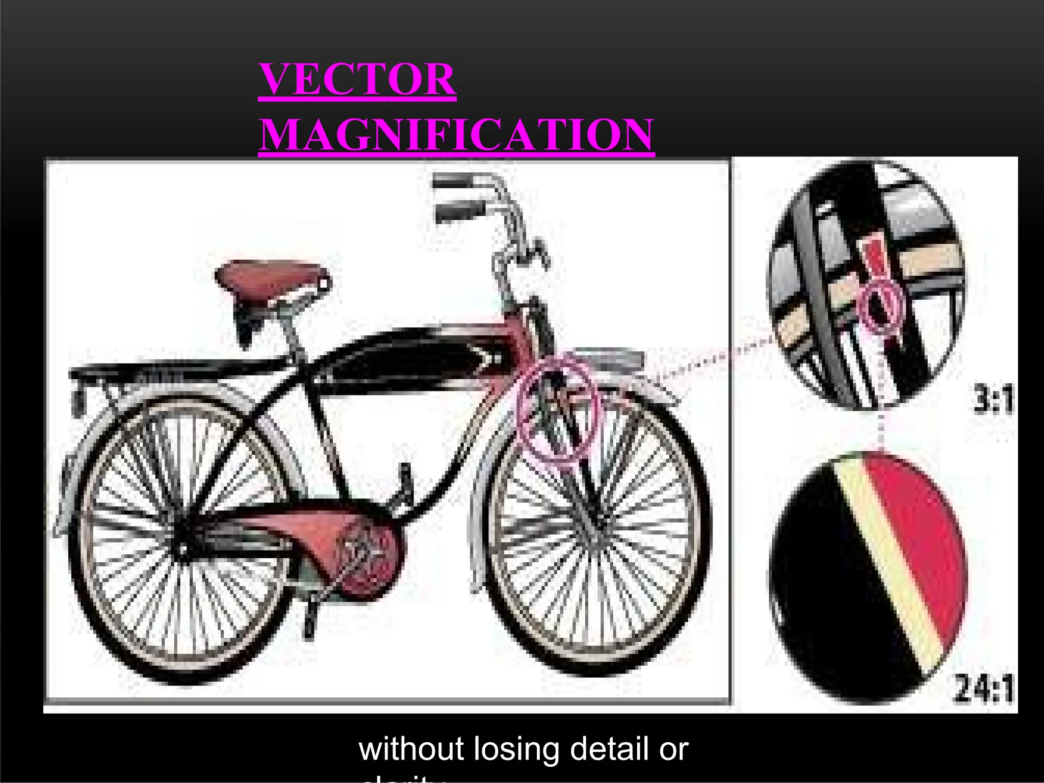 VECTOR
MAGNIFICATION
without losing detail or
 
