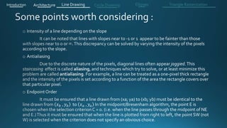 𝑥 𝑏 , 𝑦 𝑏 to 𝑥 𝑎 , 𝑦𝑎
Introduction Architecture Line Drawing Triangle RasterizationCircle Drawing Ellipses
 