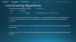 Introduction Architecture Line Drawing Triangle RasterizationCircle Drawing Ellipses
 