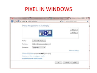 PIXEL IN WINDOWS
 