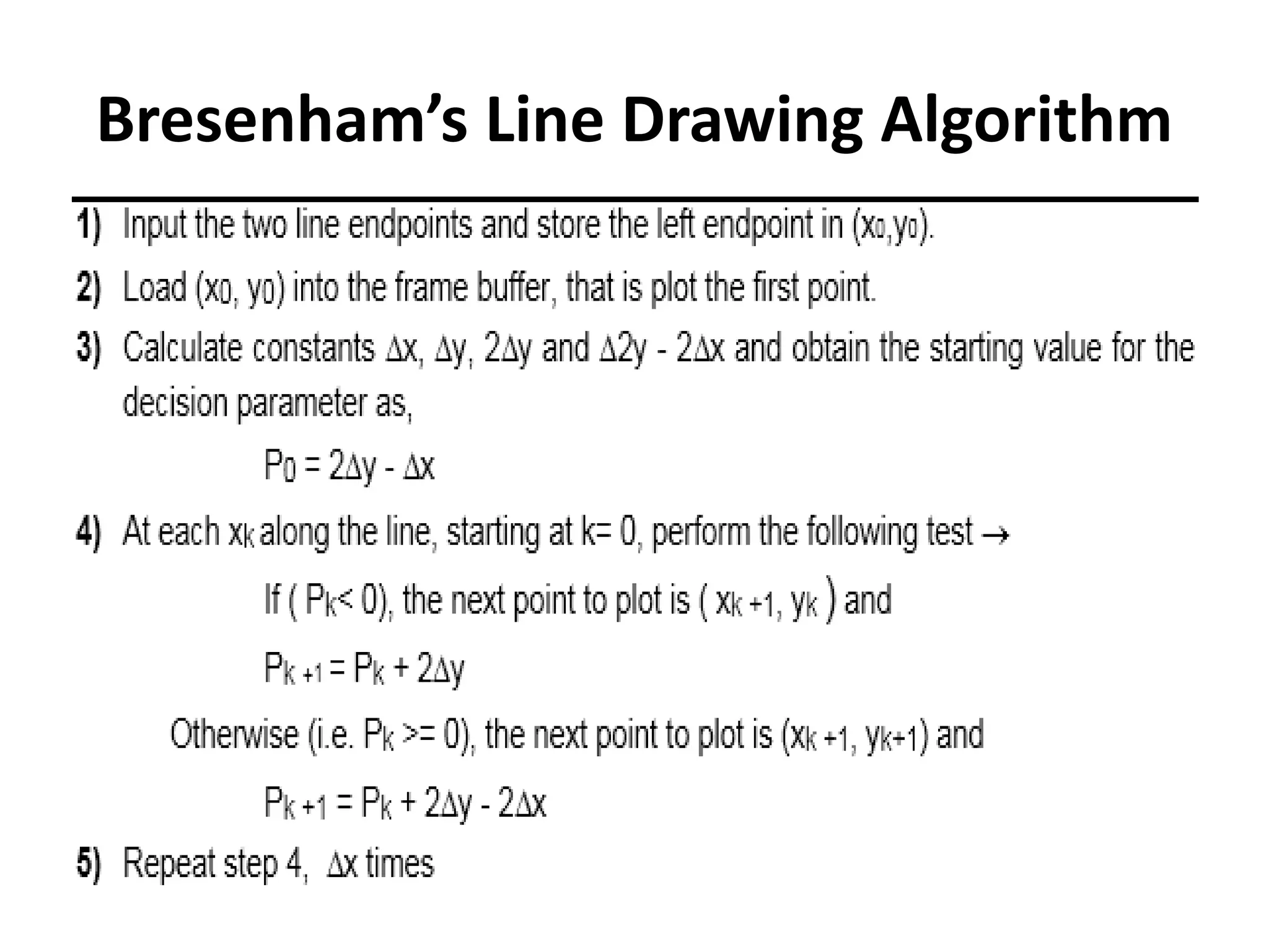 Raster Scan Graphics, Line Drawing Algorithm and Circle Drawing ...