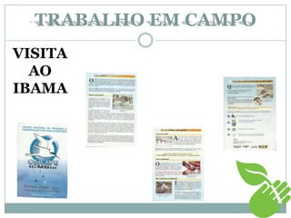 TRABALHO EM CAMPO
VISITA
AO
IBAMA
 