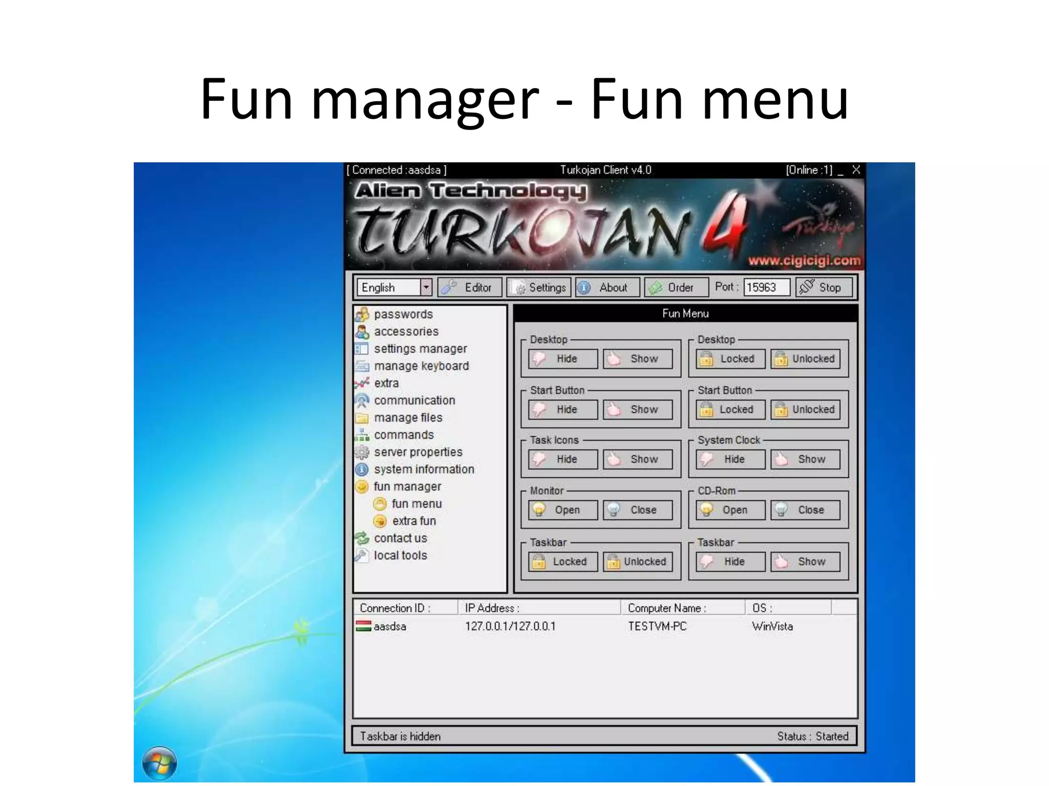 Fun manager - Fun menu

 
