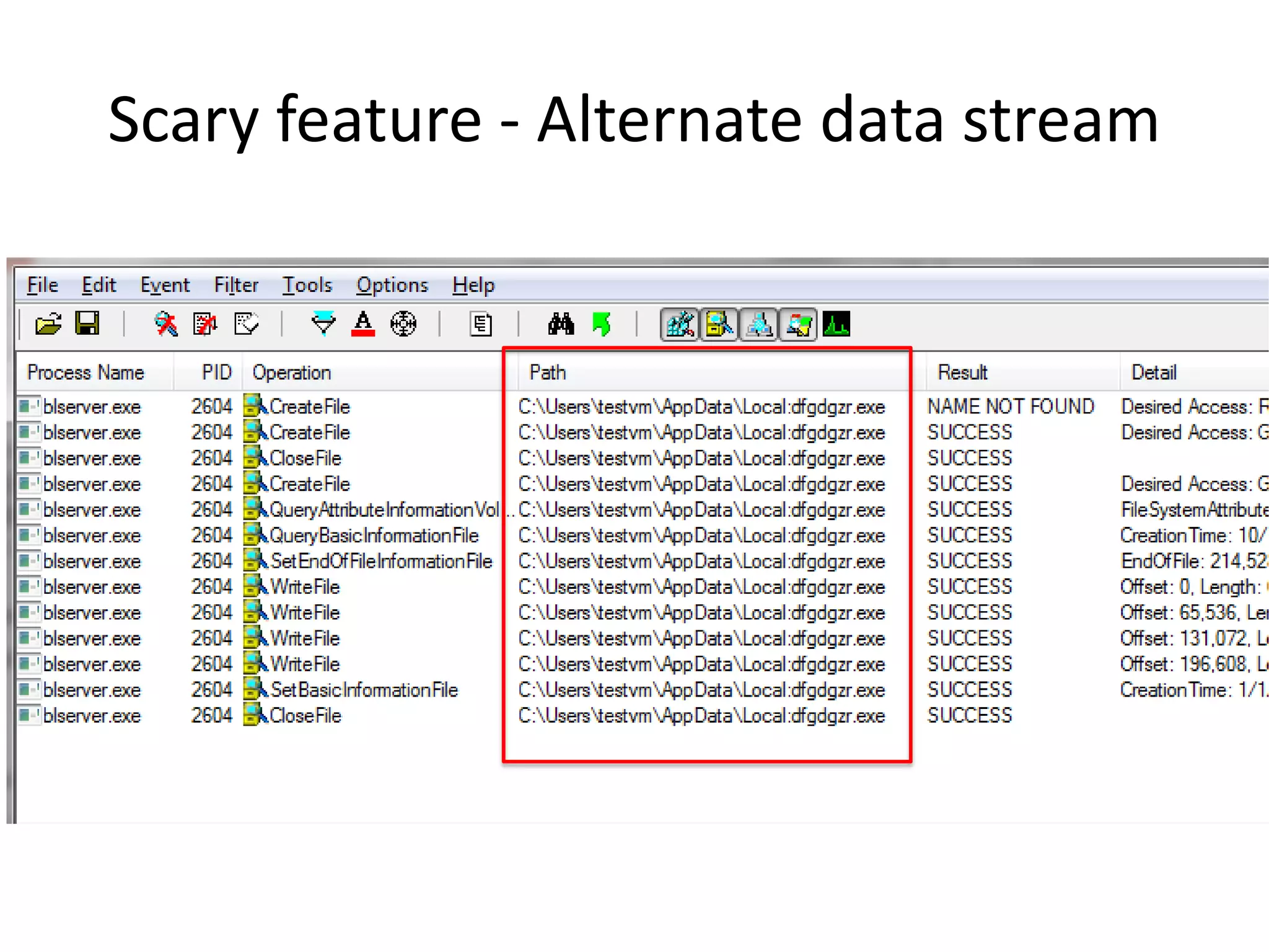 Scary feature - Alternate data stream

 