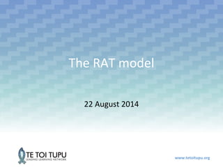 www.tetoitupu.org 
The RAT model 
22 August 2014 
 