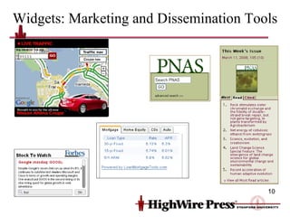 Widgets: Marketing and Dissemination Tools 