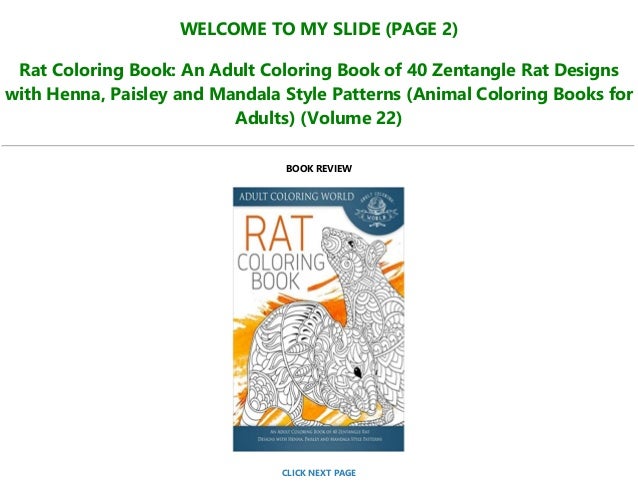 Download P D F Download Rat Coloring Book An Adult Coloring Book Of 40 Zent