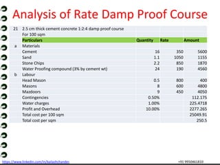 Rate analysis in civil engineering | PPTX