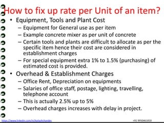 Rate analysis in civil engineering | PPTX