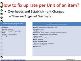 Rate analysis in civil engineering | PPTX